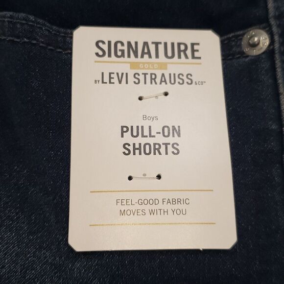 NWT Boys Signature Levi's GOLD Dark Wash Pull-On Shorts Sz XL - Picture 4 of 7